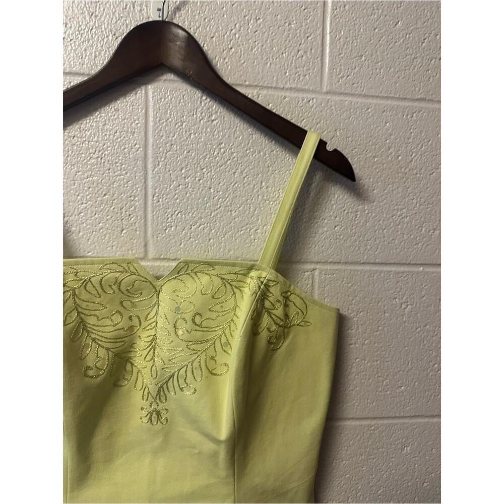 St. John Sport Y2K Lime Embroidered Sequin Cami Blouse Top Medium Going Out - Picture 4 of 11
